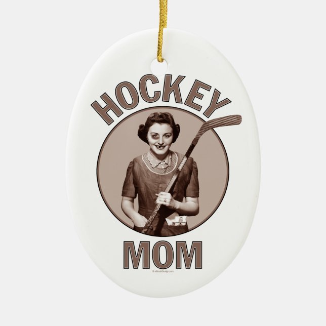 Hockeymamma Julgransprydnad Keramik (Framsidan)