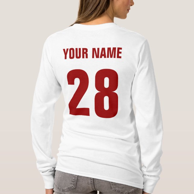 Hockeymammanamn & numrerar tillbaka t shirt (Baksida)