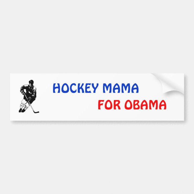 HOCKEYMAMMOR FÖR DEN OBAMA BILDEKALET BILDEKAL (Framsidan)