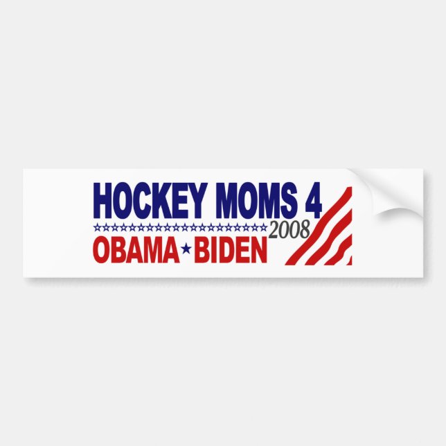Hockeymammor för Obama Biden Bildekal (Framsidan)