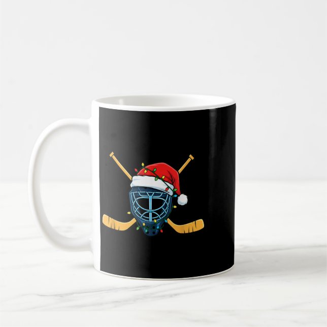 Hockeymask med tomteluva julbelysning kaffemugg (Vänster)