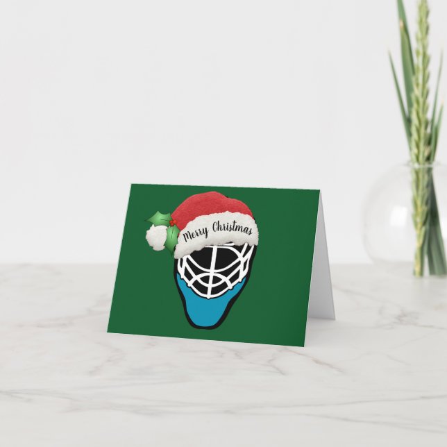 Hockeymaskdesign Vikad Julkort Kort (Framsida)