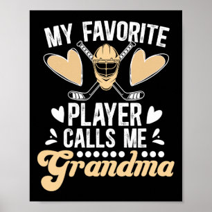 Hockeymormor Stolt Ishockeyspelande Mormor Poster