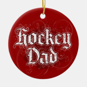 Hockeypappa Julgransprydnad Keramik