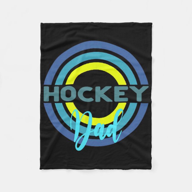 Hockeypappa med moderna hockeycirklar  fleecefilt (Framsidan)