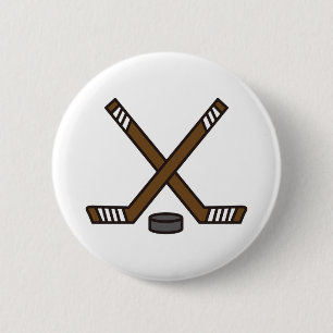 Hockeypinnar och Puck Knapp