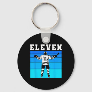 Hockeypojke 11-årsdag Elva Ishockey Födelsedag Nyckelring