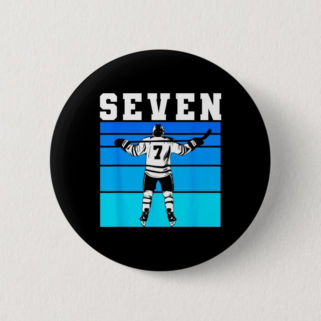 Hockeypojke 7-årsdag Sju ishockey-födelsedag  Knapp (Framsida)