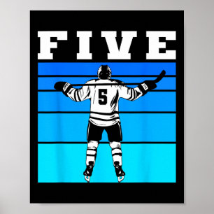 Hockeypojken 5-årsdag Fem ishockey-födelsedagsfira Poster