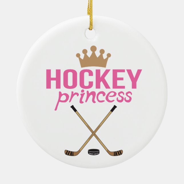 HockeyPrincess Rosa Julgransprydnad Keramik (Baksidan)