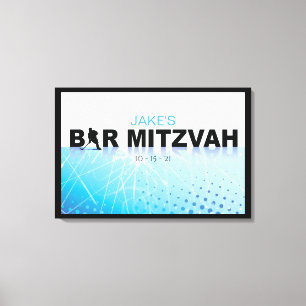 HOCKEYpuben Mitzvah Underteckna-I minne stiger Canvastryck
