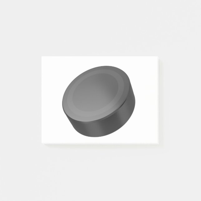 Hockeypuck på vit post-it block (Framsida)