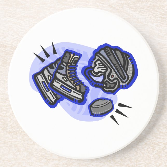 HockeyPuckhjälm & skridskor Underlägg (Framsidan)