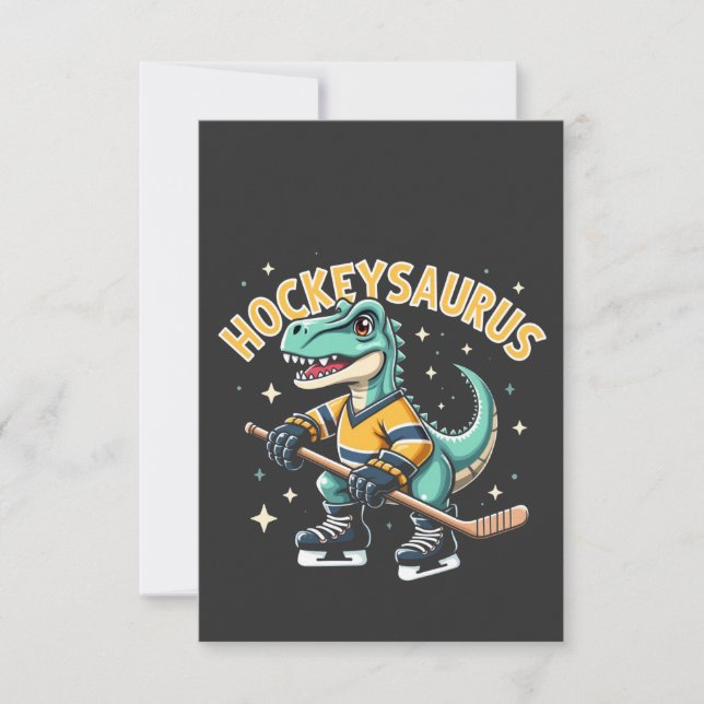 Hockeysaurus Ice Hockey Dinosaur Älskare Tack Kort (Framsida)