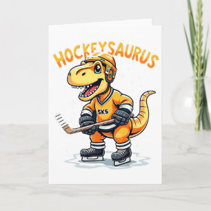 Hockeysaurus Rolig Dinosaurie Hockey Barn Hockey P Kort