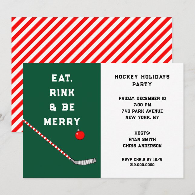Hockeysemesterfestinladningar Inbjudningar (Fram/baksida)