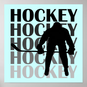 HockeySilhouetteT-tröja och gåvor Poster