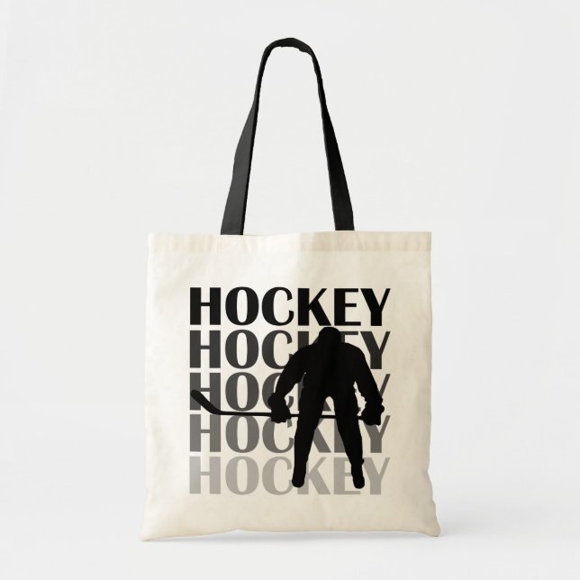 HockeySilhouetteT-tröja och gåvor Tygkasse (Framsidan)