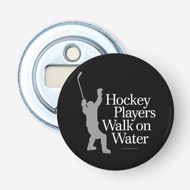 Hockeyspelare går på vatten flasköppnare (Framsidan)