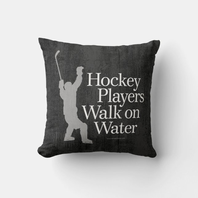 Hockeyspelare går på vatten kudde (Framsida)