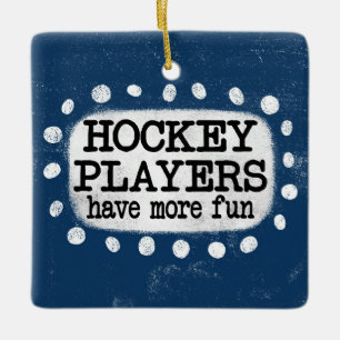 Hockeyspelare har mer Roligt för ornament