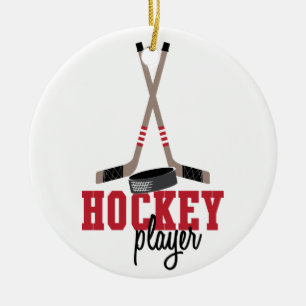 Hockeyspelare Julgransprydnad Keramik
