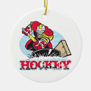 Hockeyspelare Julgransprydnad Keramik