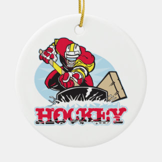 Hockeyspelare Julgransprydnad Keramik