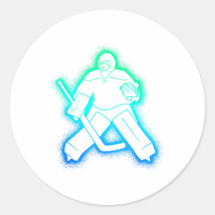 Hockeyspelare Målvakt Män Pojkar Ishockey Målvakt Runt Klistermärke