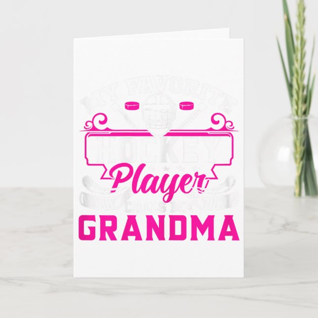 Hockeyspelare Mormor Rolig ishockey Mormor Motiv Kort (Framsida)