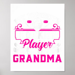 Hockeyspelare Mormor Rolig Ishockey Mormor Motiv Poster