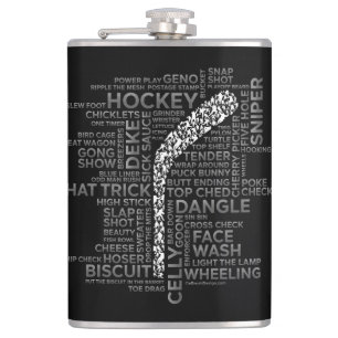 Hockeyspelare och slang fickplunta