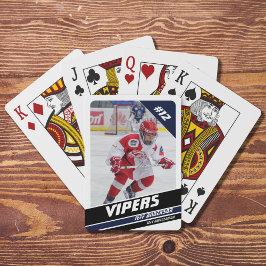 Hockeyspelare Småsak i kraftfull blå-vit färg Casinokort