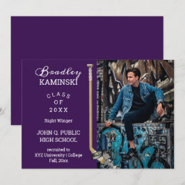 Hockeyspelare Sportsexamen Foto Tillkännagivande