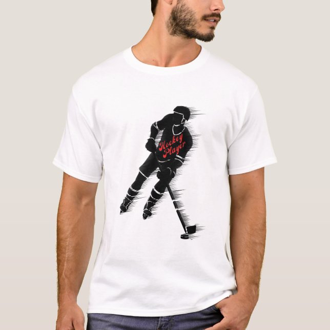 hockeyspelare t-shirt (Framsida)