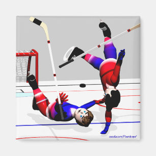 Hockeyspelarehandling Magnet