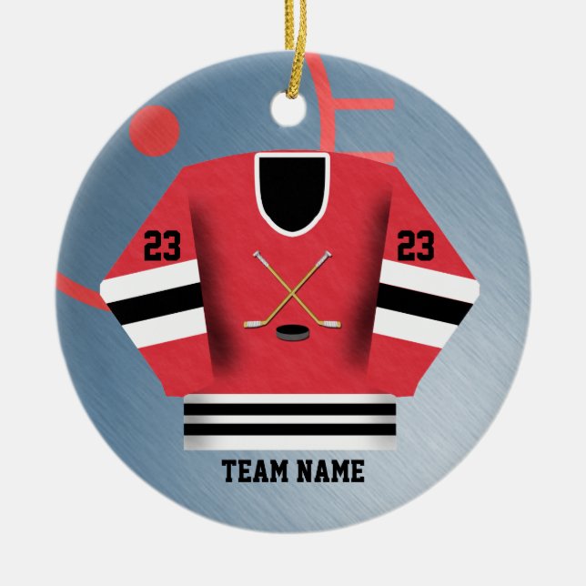 HockeyspelareJersey prydnad Julgransprydnad Keramik (Framsidan)