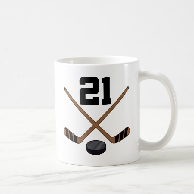 Hockeyspelaren Jersey numrerar gåva 21 Kaffemugg (Höger)
