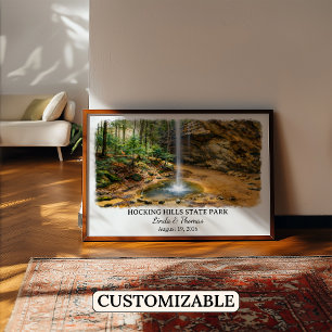 Hocking Hills State Park Ohio Affisch, Akvarell Poster