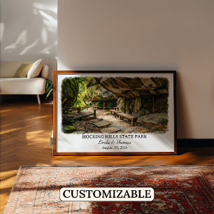 Hocking Hills State Park Ohio Affisch, Akvarell Poster
