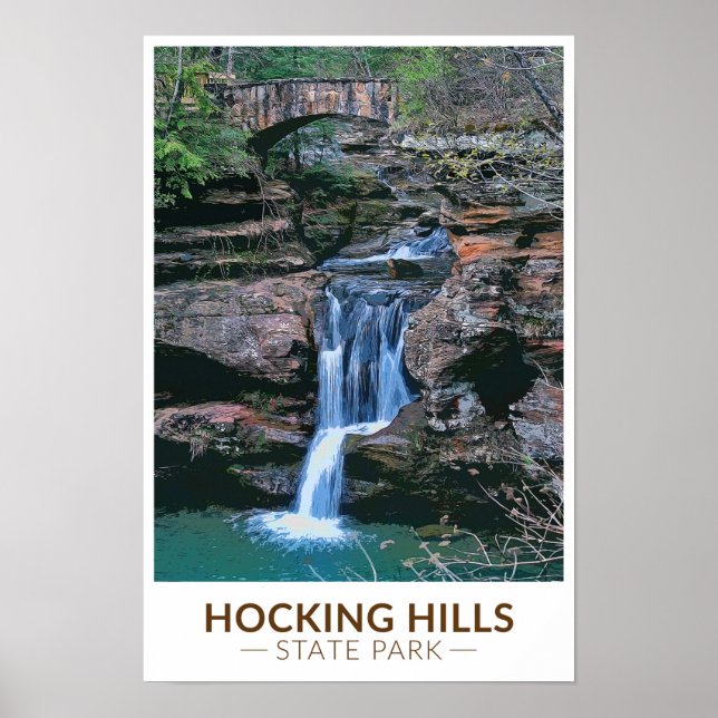 Hocking Hills State Park Ohio Konst Poster (Framsidan)