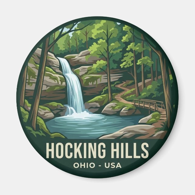 Hocking Hills USA Magnet (Framsidan)