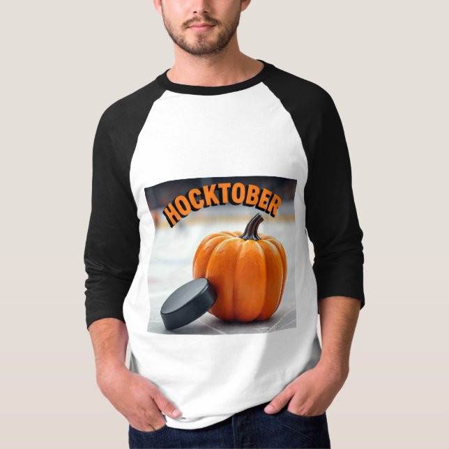 Hocktober Pumpkin Puck  T Shirt (Framsida)