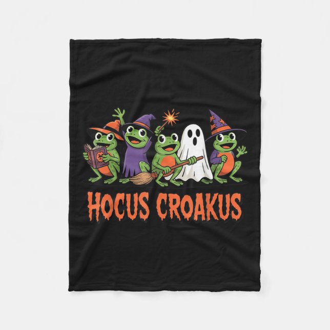 Hocus Croakus Frog Halloween Magic Spell Funny Wit Fleecefilt (Framsidan)