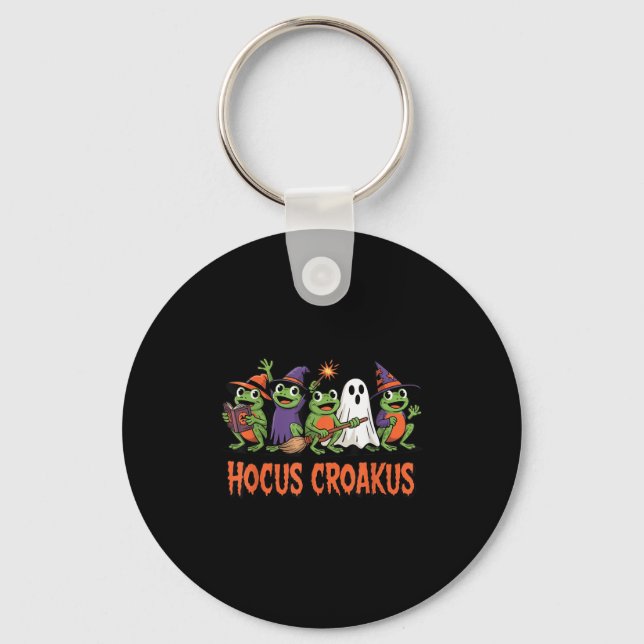 Hocus Croakus Frog Halloween Magic Spell Funny Wit Nyckelring (Framsida)