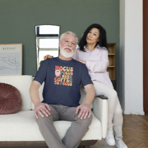 Hocus-fokus kräver kaffe för att fokusera på retro t shirt