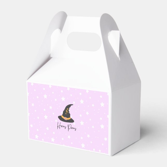 Hocus Mocus Magic Witch Hat Halloween Favor Box Presentaskar (Framsidan Sidan)