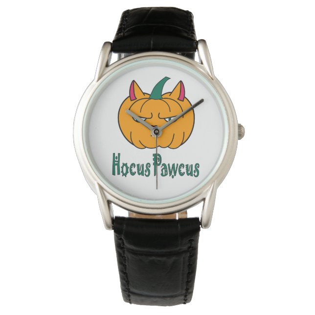 Hocus pawcus Halloween pumpingingerkattmagi Armbandsur (Framsida)
