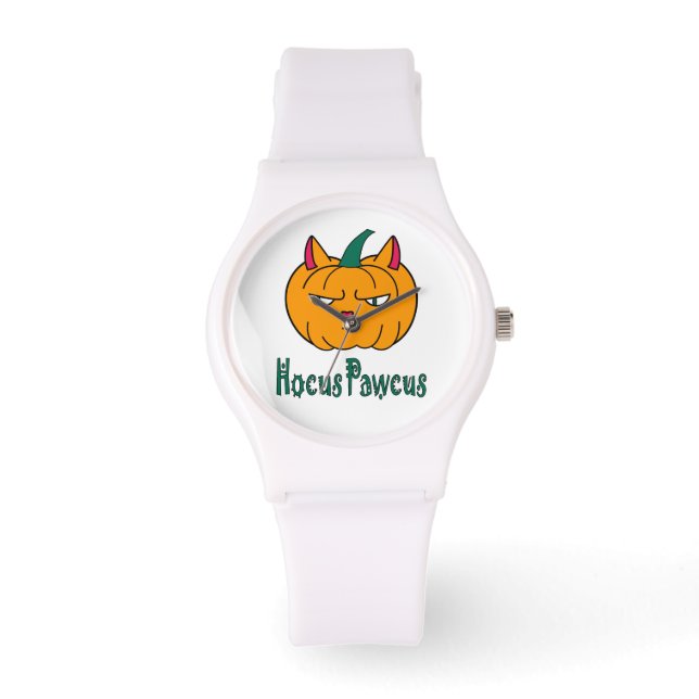 Hocus pawcus Halloween pumpingingerkattmagi Armbandsur (Framsida)