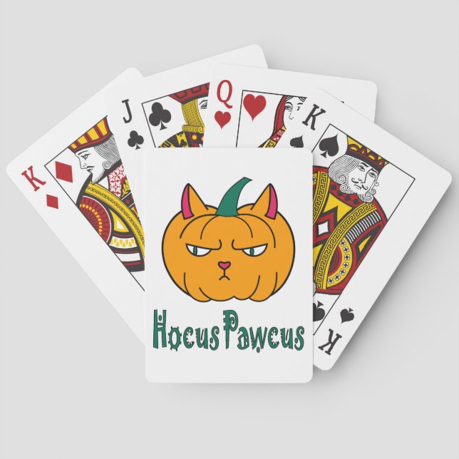 Hocus pawcus Halloween pumpingingerkattmagi Casinokort (Baksidan)